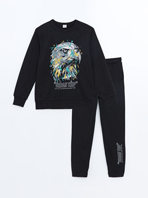 LCW Kids Crew Neck Boys' Tracksuit Set - S52895Z4-CVL