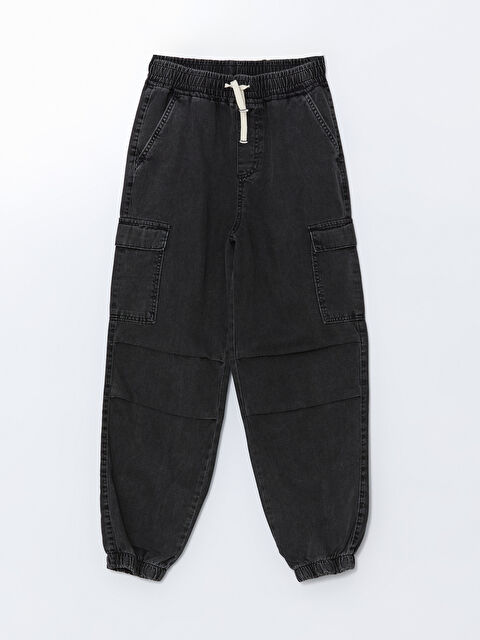 LCW Kids Beli Lastikli Erkek Çocuk Kargo Jean Pantolon - S52932Z4-M0U