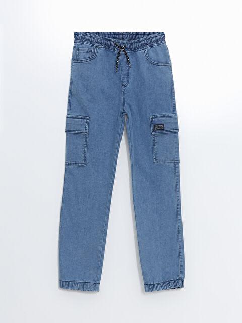 LCW Kids Beli Lastikli Erkek Çocuk Kargo Jean Pantolon - S52934Z4-507