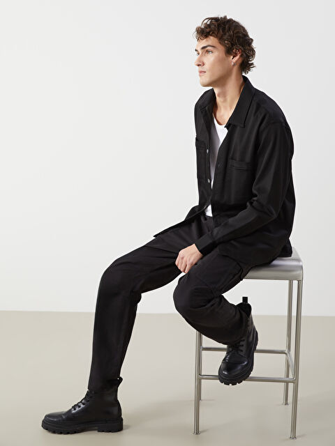 XSIDE Rahat Kalıp Gabardin Erkek Kargo Pantolon - S52938Z8-RQL