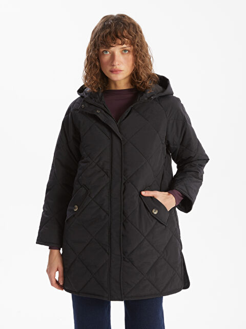 LCW Modest Kapüşonlu Kapitone Oversize Kadın Şişme Mont - S52999Z8-CVL