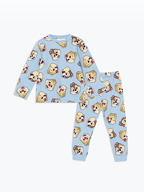 LCW baby Bisiklet Yaka Chip and Dale Baskılı Erkek Bebek Pijama Takım - S53076Z1-LQK
