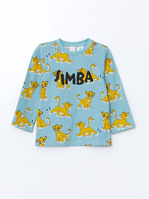 LCW baby Bisiklet Yaka Aslan Kral Baskılı Erkek Bebek Pijama Üst - S53078Z1-LQP