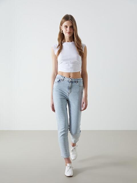 XSIDE Yüksek Bel Slim Mom Kadın Jean Pantolon - S53096Z8-S54