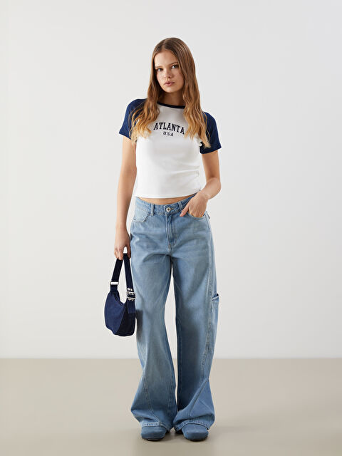 XSIDE Wideleg Kadın Kargo Jean Pantolon - S53106Z8-S54