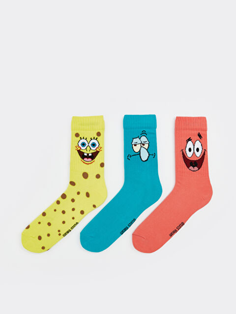 LCW ACCESSORIES Sünger Bob Baskılı Erkek Soket Çorap 3'lü - S53251Z8-K00