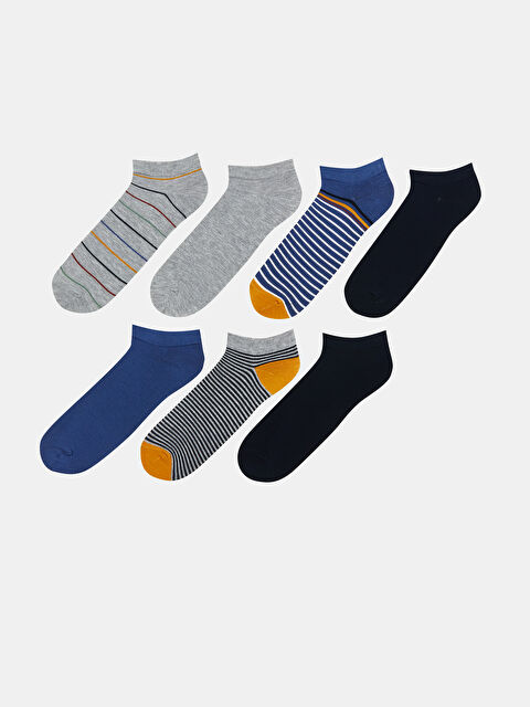 LCW ACCESSORIES Çizgili Bambu Erkek Patik Çorap 7'li
