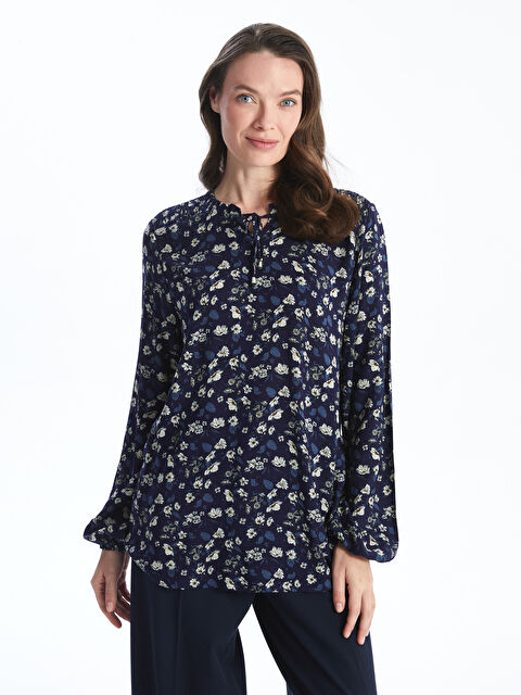 LCW Grace Bağlamalı Yaka Desenli Kadın Bluz - S53337Z8-LSG