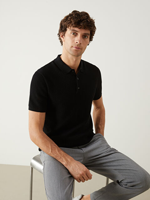 SOUTHBLUE Polo Yaka Kısa Kollu Erkek Triko Kazak - S53397Z8-CVL