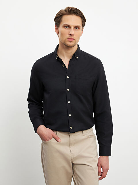 LCWAIKIKI Classic Regular Fit Long Sleeve Men's Shirt - S53458Z8-RQL