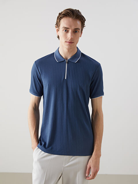 LCW Vision Polo Neck Men's Textured T-Shirt - S53481Z8-J2H