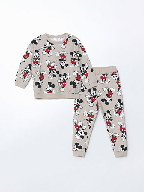 LCW baby Bisiklet Yaka Mickey Mouse Erkek Bebek Sweatshirt - S53539Z1-LRV