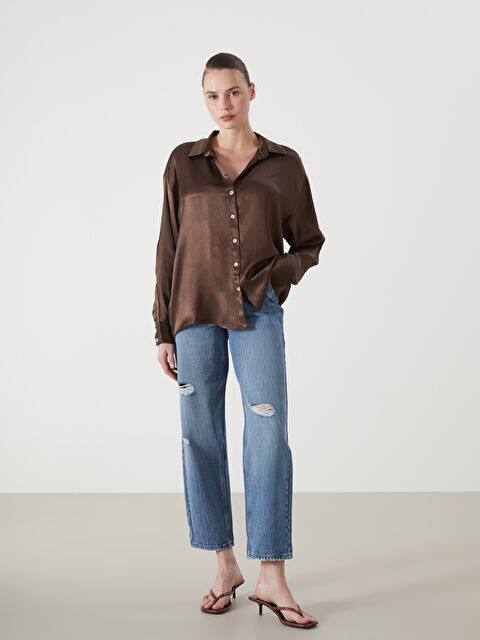 LCW Jeans Boyfriend Yırtık Detaylı Kadın Jean Pantolon - S53576Z8-507