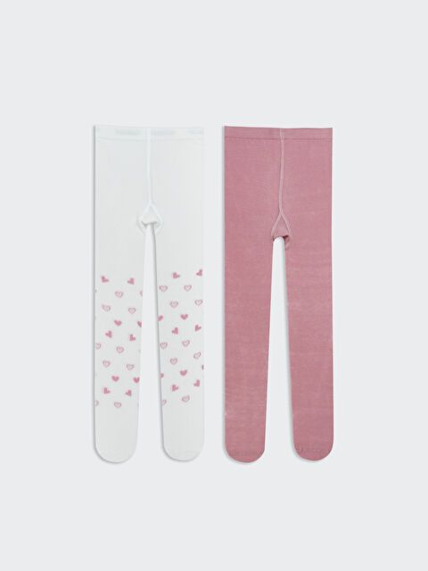 LCW baby Desenli Kız Bebek Külotlu Çorap 2'li - S53612Z1-FDL