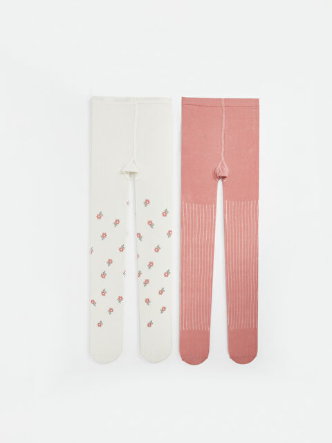 LCW baby Çiçekli Kız Bebek Külotlu Çorap 2'li - S53614Z1-FDL