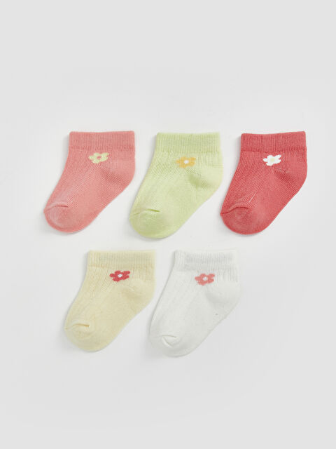 LCW baby Çiçekli Kız Bebek Patik Çorap 5'li - S53635Z1-Q5P
