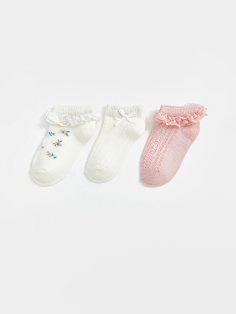 LCW baby Çiçekli Kız Bebek Patik Çorap 3'lü - S53643Z1-R9J