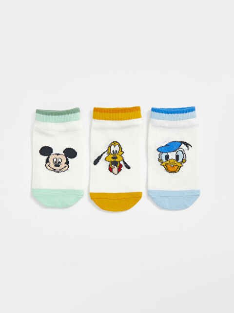 LCW baby جوارب رياضة أولاد بيبي مطبوعين ميكي ماوس ثلاثة ديال الباكات - S53673Z1-GDK