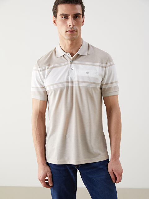 LCWAIKIKI Classic Polo Yaka Çizgili Pike Cepli Erkek Tişört - S53702Z8-LE4