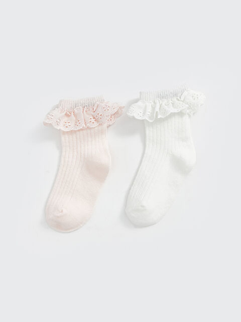 LCW baby Basic Baby Girls' Ankle Socks 2 Pack - S53707Z1-JM1