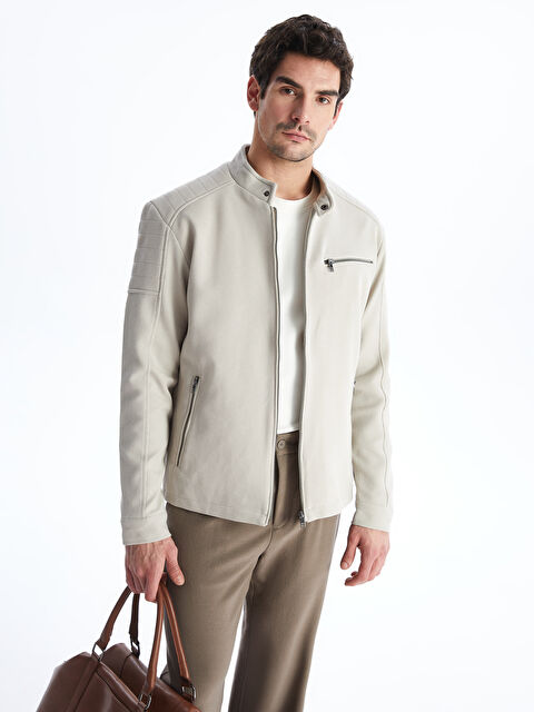 LCW Vision Slim Fit Biker Yaka Erkek Mont - S53714Z8-S0L