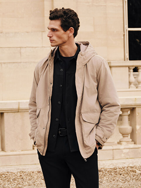 SOUTHBLUE Rahat Kalıp Kapüşonlu Erkek İnce Mont - S53732Z8-GKK