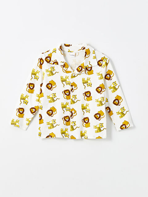 LCW Kids Sevimli Aslan Baskılı Erkek Çocuk Pijama Üst - S53747Z1-LRA