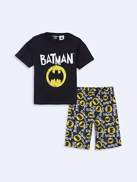 LCW Kids Bisiklet Yaka Batman Baskılı Erkek Çocuk Şortlu Pijama Takımı - S53755Z1-CVL