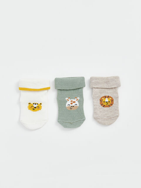 LCW ECO Baskılı Erkek Bebek Soket Çorap 3'lü - S53789Z1-FDU
