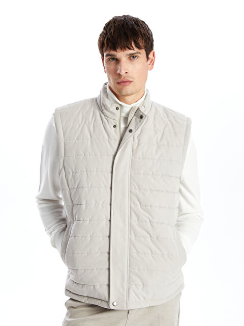 SOUTHBLUE Standart Kalıp Dik Yaka Süet Erkek Yelek - S53861Z8-V4M