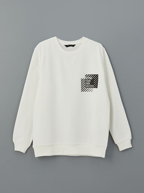 XSIDE Crew Neck Printed Men's Thick Sweatshirt - S53921Z8-R5B