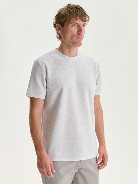 LCW Vision Crew Neck Plain Textured Men's T-Shirt - S53930Z8-DFL