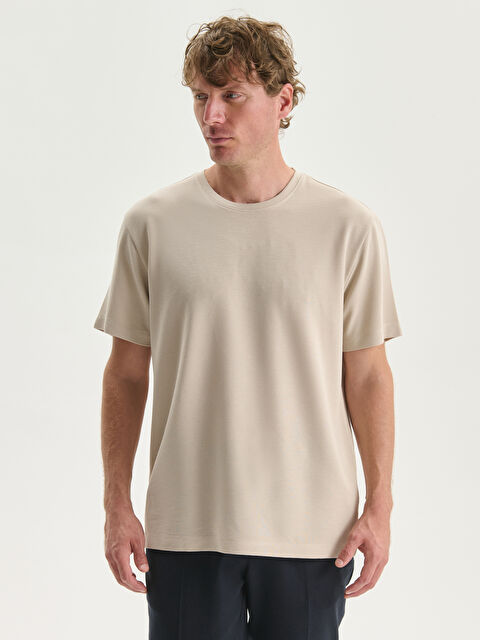 LCW Vision Ерлерге арналған дөңгелек жағалы қысқа жең футболка - S53950Z8-SJJ