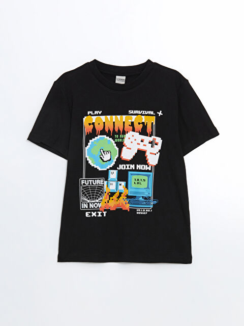 LCW Kids Crew Neck Printed Jersey Boys' T-Shirt - S53959Z4-CVL