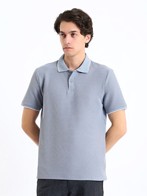 LCW Vision Polo Neck Men's Textured T-Shirt - S54000Z8-UD4