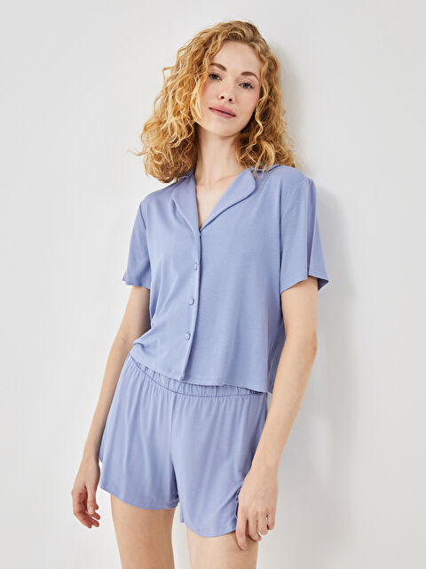 LCW DREAM Gömlek Yaka Kadın Şortlu Pijama Takımı - S54013Z8-GTR