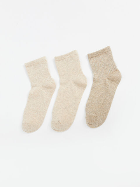 LCW DREAM Kadın Düz Soket Çorap 3'lü - S54075Z8-L8Q