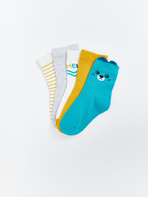 LCW ECO Baskılı Erkek Bebek Soket Çorap 5'li - S54092Z1-JL0