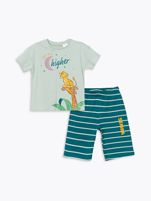 LCW Kids Bisiklet Yaka Aslan Kral Baskılı Erkek Çocuk Pijama Takım - S54108Z1-FKS