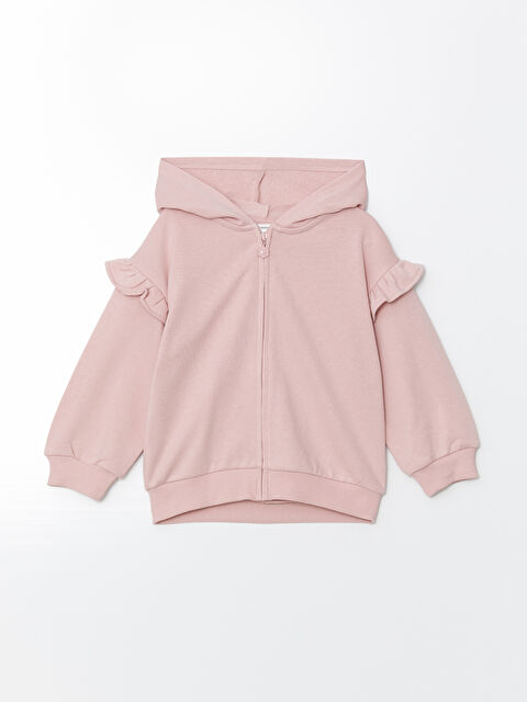 LCW Kids Hooded Ruffled Girls' Zip-Up Sweatshirt - S54144Z1-FXC