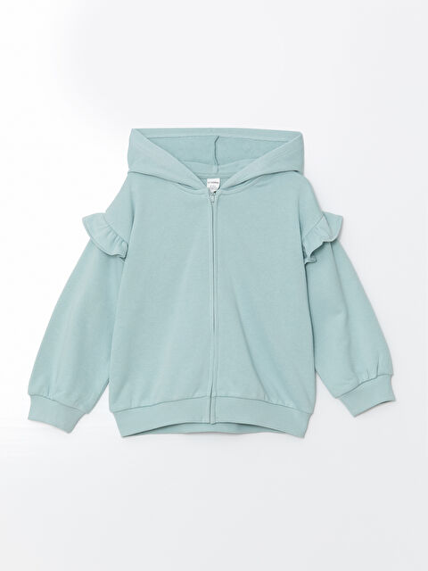 LCW Kids Sweat Zippé à Capuche et à Volants pour Filles - S54144Z1-GAQ