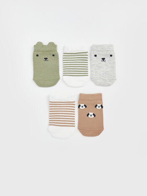 LCW baby Baskılı Erkek Bebek Patik Çorap 5'li - S54150Z1-VKZ