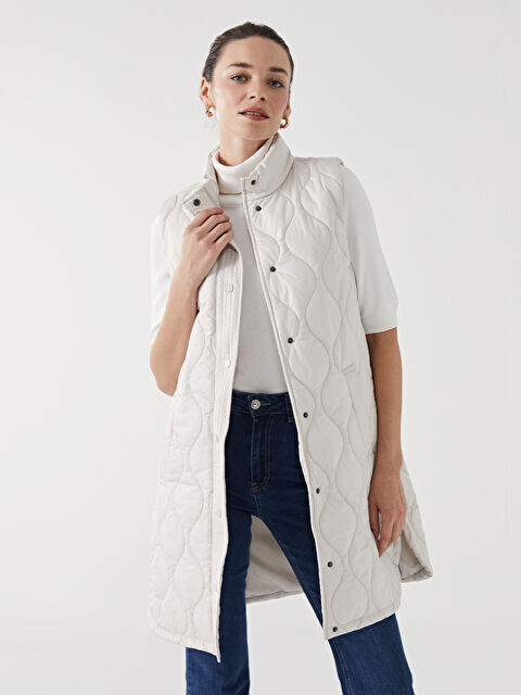 LCW Modest Dik Yaka Kapitone Kadın Şişme Yelek - S54175Z8-VH0