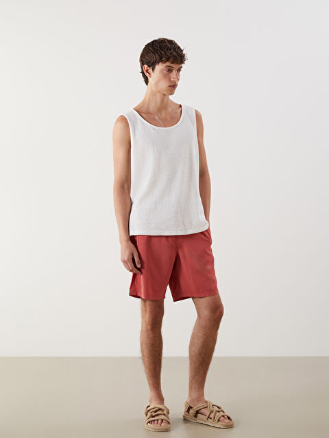 LCWAIKIKI Classic Diz Hizası Boy Basic Erkek Deniz Şortu - S54274Z8-GQD