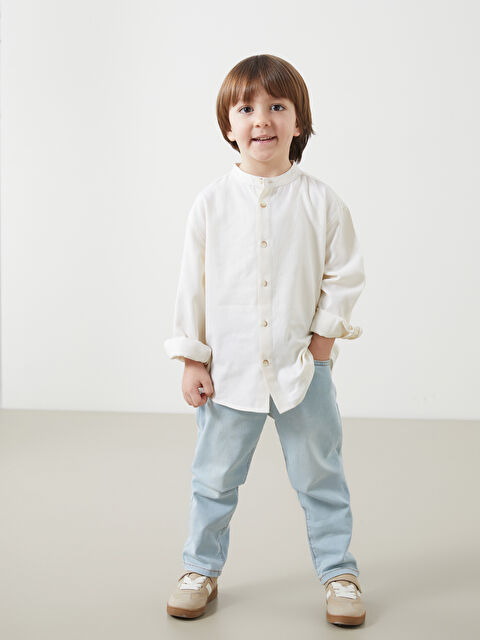 LCW Kids Hakim Yaka Uzun Kollu Erkek Çocuk Gömlek ve Jean Pantolon 2'li - S54315Z1-FDU