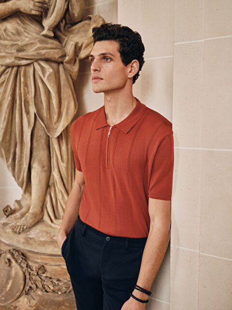 LCW Vision Polo Yaka Kısa Kollu Erkek Triko Kazak - S54334Z8-E4L