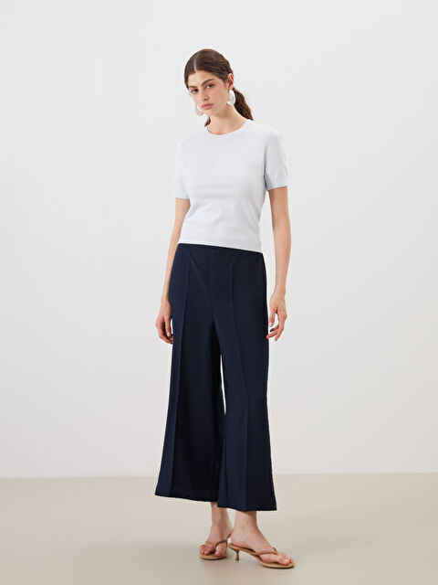 LCW Modest Beli Lastikli Geniş Paça Kadın Pileli Pantolon - S54397Z8-HNG