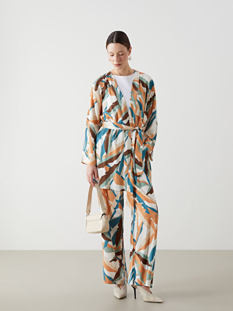 LCW Modest Elasticated Waist Patterned Women's Trousers - S54401Z8-F9C