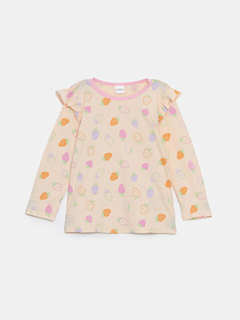 LCW Kids Bisiklet Yaka Kız Çocuk Pijama Üst - S54427Z1-LRA