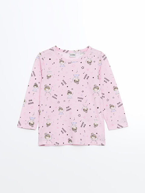 LCW Kids Bisiklet Yaka Kız Çocuk Pijama Üst - S54448Z1-LT4